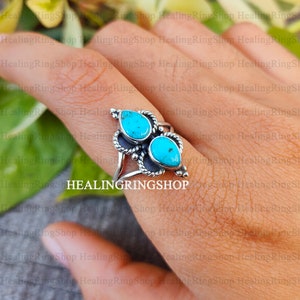 Turquoise Ring, Statement Ring, Gemstone Ring, Designer Ring, 925 Sterling Silver Ring, Boho Ring, Dainty Ring, Women Ring, Gift For Her