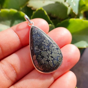Natural Marcasite Pendant, 925 Sterling Silver Pendant, Gemstone Pendant, Handmade Jewelry Silver Pendant for Necklace, Gift for Her