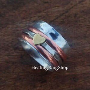 Herz Spinner Ring, Sorgenring, Versprechen Ring, 925 Sterling Silber Ring, Zierliche Ring, Fidget Ring, Angst Ring, Frauen Ring, Hochzeitsgeschenk