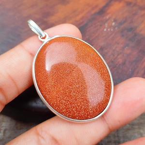 Sunstone Gemstone 925 Sterling Silver Pendant, Goldstone Pendant, Sandstone Pendant, Golden Sunstone Unisex Pendant, Gift For Her