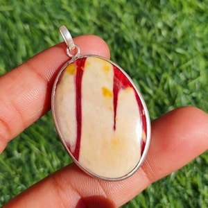 Natural Mookaite Jasper Pendant, 925 Sterling Silver jewelry Pendant, Women Jewelry, Bezel Style Pendant, Gemstone Jewelry, Gift For Love