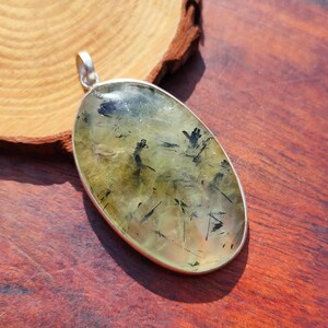 Prehnite Pendant Gemstone Handmade Pendant 925 Sterling Silver Beautiful Pendant Prehnite Pendant Gift For Love image 7