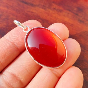 Roter Onyx Anhänger, 925 Sterling Silber Anhänger, Roter Onyx Edelstein Anhänger, Schmuck Handgemachter Anhänger, Roter Onyx Schmuck, Geschenk für Sie