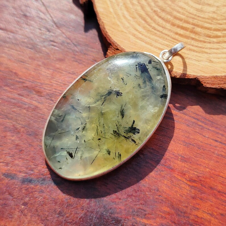 Prehnite Pendant Gemstone Handmade Pendant 925 Sterling Silver Beautiful Pendant Prehnite Pendant Gift For Love image 2