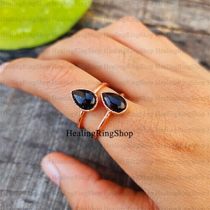 Black Onyx Hydro Ring, Electroformed Ring, Electroplated Ring, Copper Ring, Gemstone Ring, Statement Ring, Dainty Ring, Women Ring, Gift