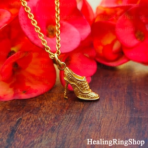 pandora cinderella slipper charm necklace, disney gold plated necklace