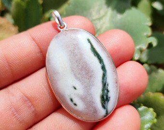 Tree agate Pendant, 925 Sterling Silver Pendant, Pendant For Christmas Gift, Handmade Pendant, Statement Pendant, Dainty pendant, Gift Her