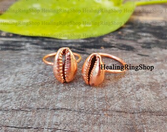 Cowrie Shell Ring, Electroformed Ring, Electroplated Ring, Copper Ring, Antique Ring, Dainty Ring, Boho Ring, Women Ring, Gift For Her