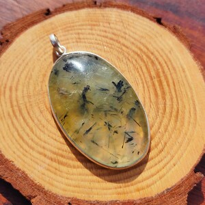 Prehnite Pendant Gemstone Handmade Pendant 925 Sterling Silver Beautiful Pendant Prehnite Pendant Gift For Love image 3