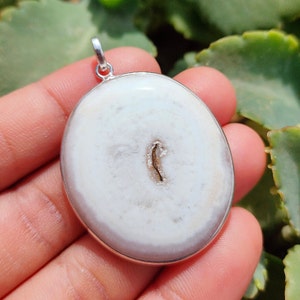 WHITE SOLAR Quartz ELEGANT 100% Natural Solar Quartz Gemstone Ready To Wear Handmade Silver Pendant Gift For Women