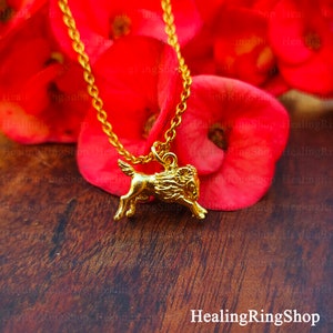 Goat Necklace, Wish Necklace, Animal Necklace, Goat Totem, Goat Spirit Animal, Symbol Of New Beginnings, Gold Plated Jewelry