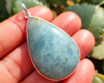 Aquamarine Pendant, 925 Sterling Silver Pendant, Aquamarine Gemstone Pendant, Handmade Silver Jewelry, Aquamarine Jewelry, Gift For Her