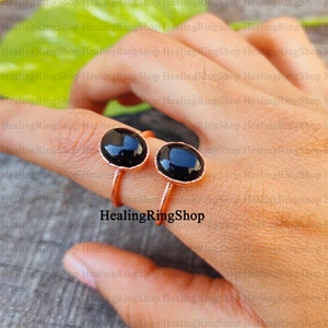 Black Onyx Hydro Ring, Electroformed Ring, Electroplating Ring, Copper Ring, Layering Ring, Gemstone Ring, Statement Ring, Women Ring, Gift