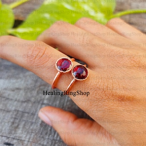 Garnet Ring, Electroformed Ring, Electroplated Ring, Copper Ring, Gemstone Ring, Birthstone Ring, Statement Ring, Women Ring, Gift For Her