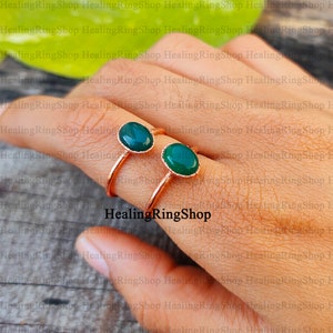 Green Onyx Hydro Ring, Gemstone Ring, Statement Ring, Electroformed Ring, Copper Ring, Electroplated Ring, Dainty Ring, Women Ring, Gift
