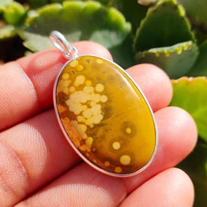 Ocean Jasper Pendant, Gemstone Handmade Pendant, 925 Sterling Silver Beautiful Pendant, Ocean Jasper Pendant, Dainty Pendant, Gift For Love