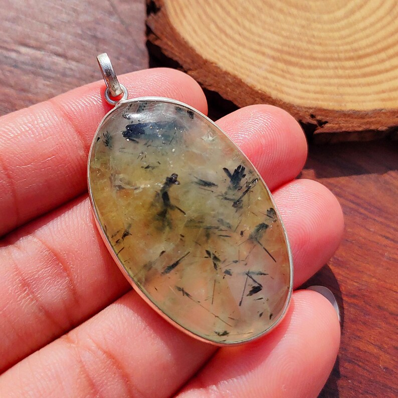Prehnite Pendant Gemstone Handmade Pendant 925 Sterling Silver Beautiful Pendant Prehnite Pendant Gift For Love image 10