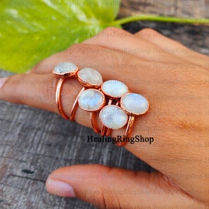 Moonstone Ring, Electroformed Ring, Electroplated Ring, Copper Ring,  Gemstone Ring, Handmade Ring, Boho Ring, Women Ring, Gift For Her