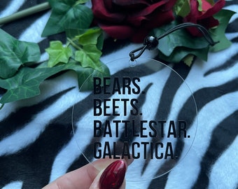 Bears Beets Battlestar Galactica car mirror hanging accessory