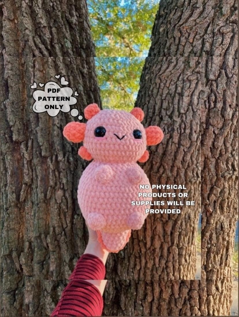 Jumbo Chunky Axolotl Amigurumi Crochet Pattern ( Only)