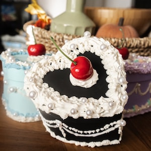 Heart Shaped Fake Cake Box| Trinket Heart Box| Heart Jewelry Box| Heart Cake| Storage Heart box