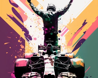 Formel 1-vinnarkonstverk 4x JPEG-bilder 300 DPI digitala nedladdningar