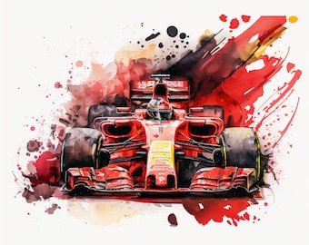 Ferrari F1-bil 3x konstverk JPEG, endast digital nedladdning
