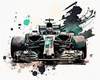 Digital nedladdning av AMG Mercedes-konstverk, 4x JPEG-bilder, 300 dpi