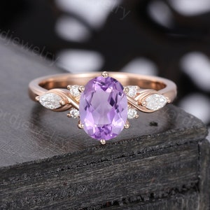 Amethyst engagement clearance ring etsy