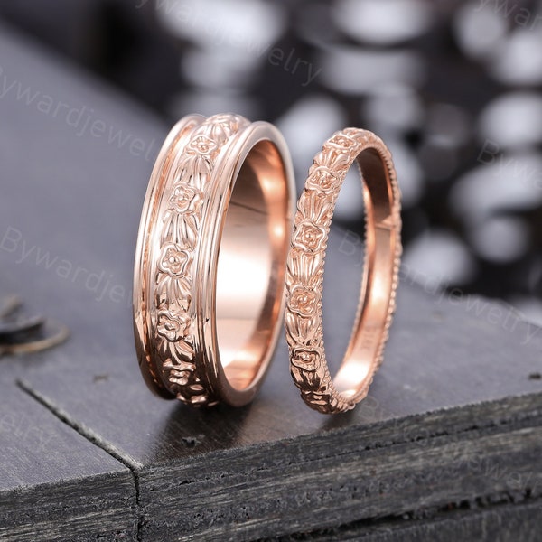 His and Hers Wedding Bands - Etsy