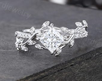 Unique Pear Shaped Lab Grown Diamond Engagement Ring Set White Gold ...