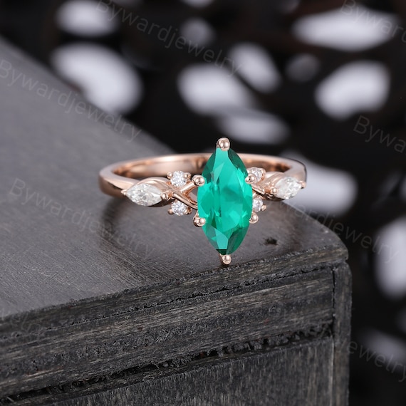 Zircon 4 Prong Setting Square Cut Emerald Gemstone Rings - Temu