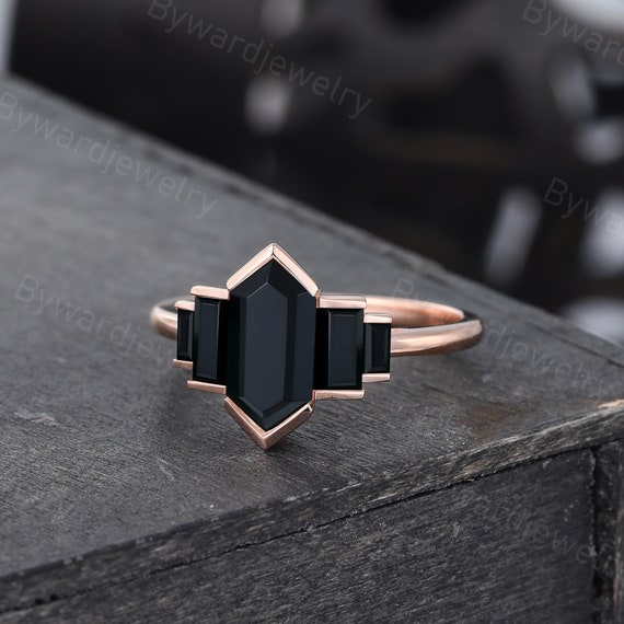 Onyx baguette sale ring