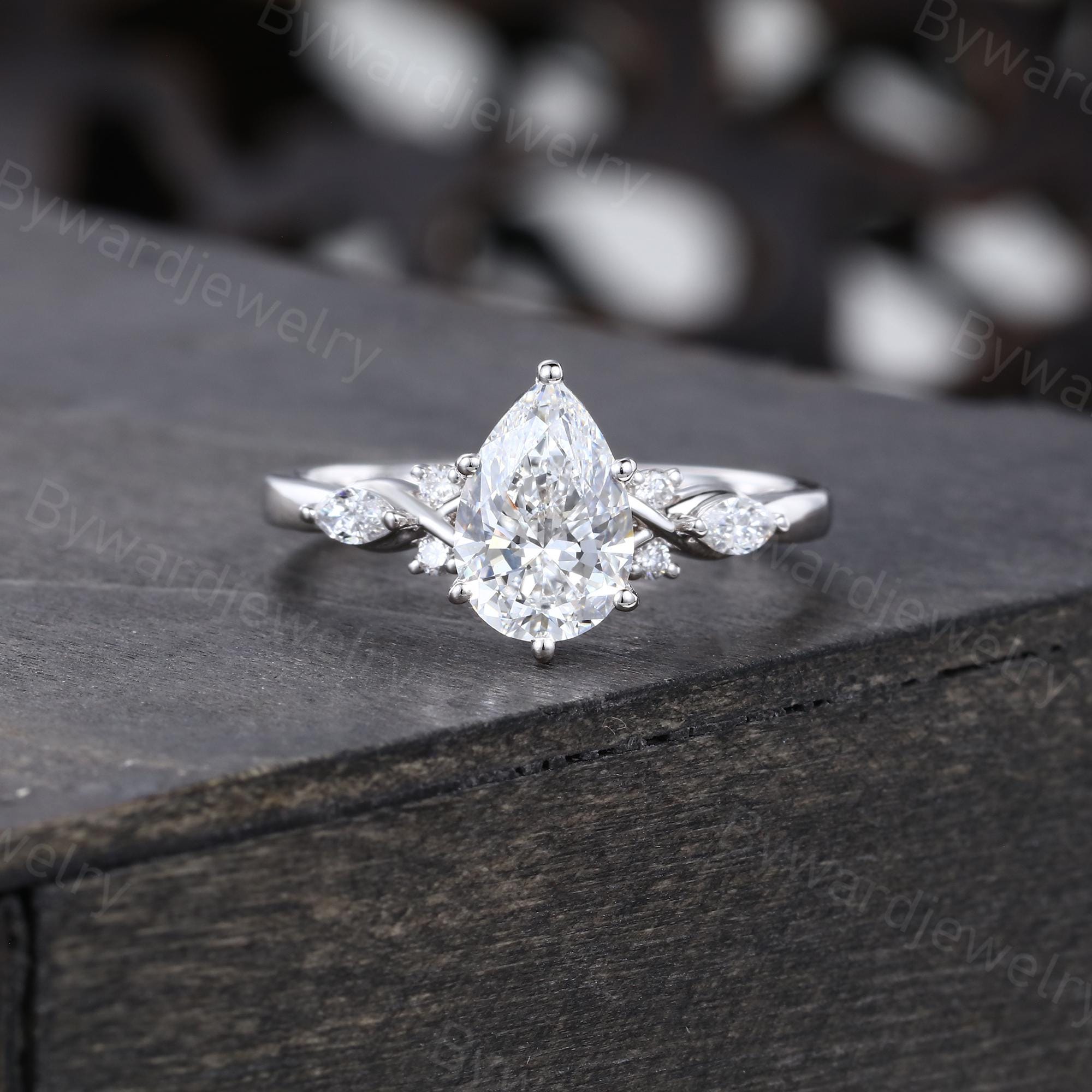 marquise diamonds how much are lauren b engagement rings Marquise Diamonds Lauren B Pear Shaped Engagement Ring Unique Pear Shaped  Lab Grown Diamond Engagement Ring