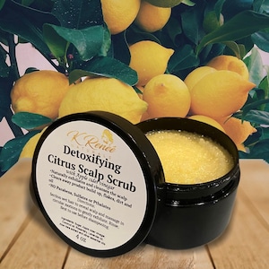 Organic Citrus Scalp Scrub, Scalp care treatment to Promote Healthy hair growth, buildup and dandruff remover, Exfoliator