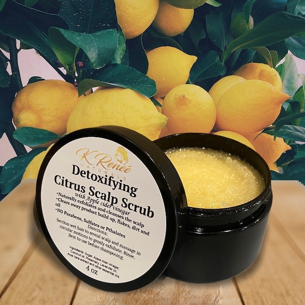 Organic Citrus Scalp Scrub, Scalp care treatment to Promote Healthy hair growth, buildup and dandruff remover, Exfoliator