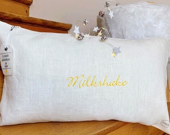 Washed linen cushions, decorative cushions, removable cushion cover, personalized linen cushion