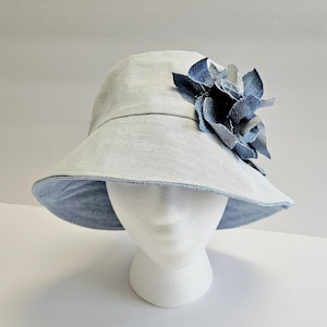 Denim Bucket Hats With Flowers - Etsy display picture 1