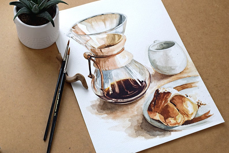 Coffee Watercolor Painting Print, Coffee Wall Art, Giclee Print, Art ...