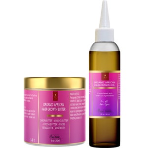 African Hair Growth Set. Hair Butter & Hair growth oil. Formulated for type 3 and type 4 hair. 8 oz and 5 oz