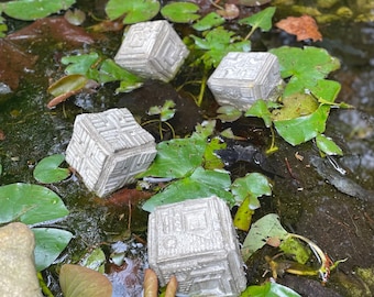 Handmade Frank Lloyd Wright Floating Cement Cubes for Pools and Fountain Accents - Father's Day Gifts - Mid Century Inspired Garden Decor