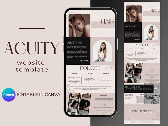 Acuity Scheduling Template Hair Stylist, Acuity Scheduling Templates Nail Tech, Lash Tech, Esthetician, Makeup Artist, Acuity Book Templates