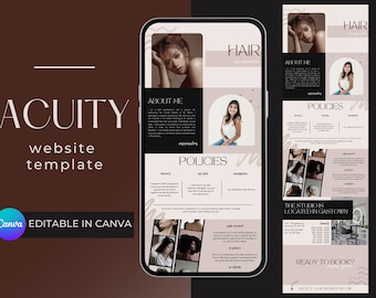 Szablon harmonogramu Lash Tech Acuity, Branding Lash Tech, Witryna internetowa Lash Tech, Szablon Canva,