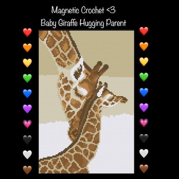 Baby Giraffe Hugging Parent C2C, knit, hdc, or cross stitch pattern. Whatever you choose I know it will be beautiful! <3 Digital Download<3