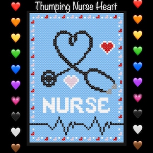 Thumping Nurse Heart PDF ENTHÄLT C2C Anleitung, kann aber alles gestrickt werden! Decken etc zeigen Ihre lokale Krankenschwester etwas Liebe !! &lt;3