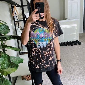 ACDC World Tour Bleach Dyed Band Tee