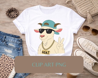 ZIEGE Clip Art PNG, lustige Ziege-Liebhaber-Karikatur Grafik (digitaler Download)
