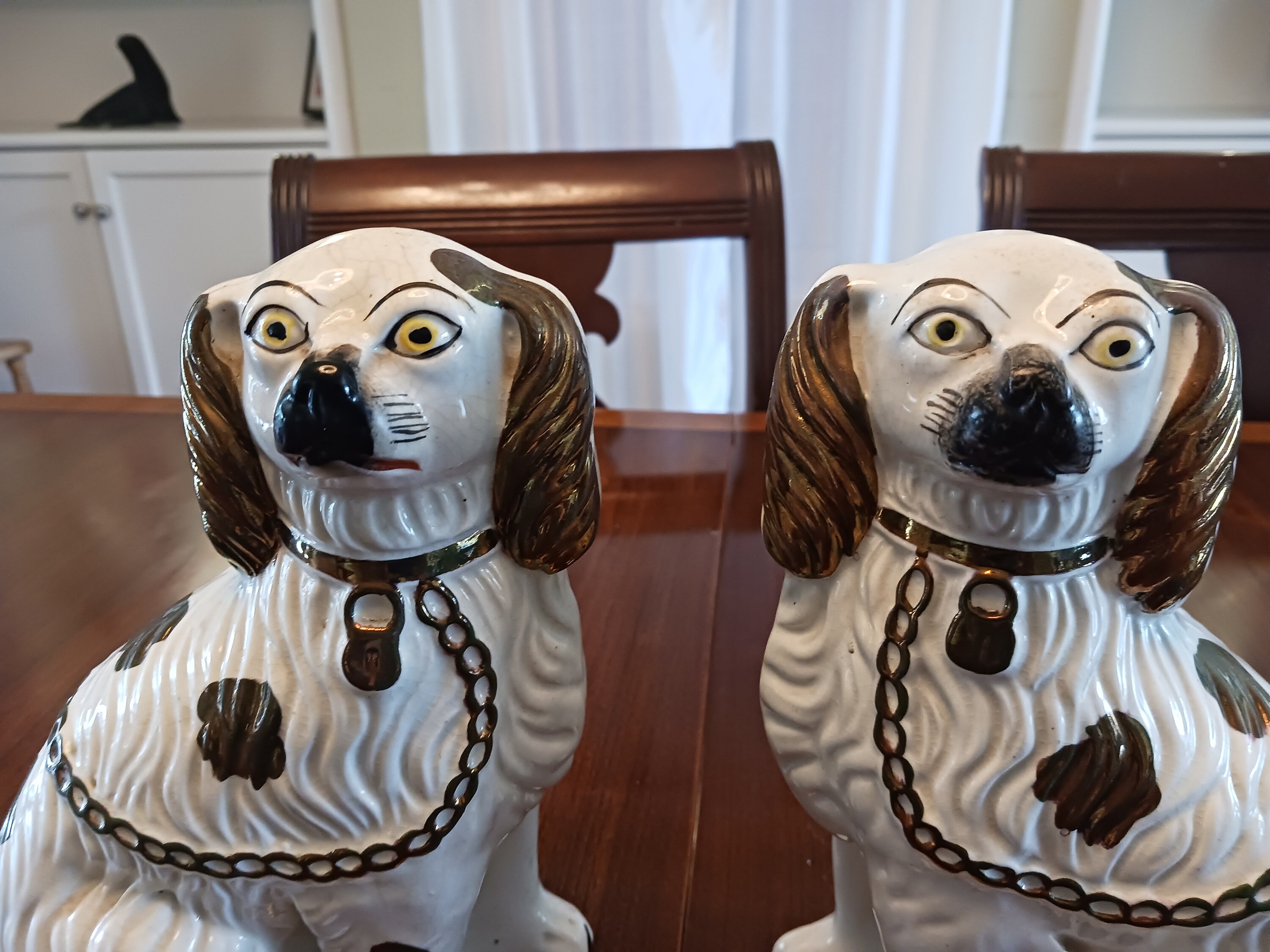 Antique Staffordshire Spaniels Mantle Dogs Pair - Etsy