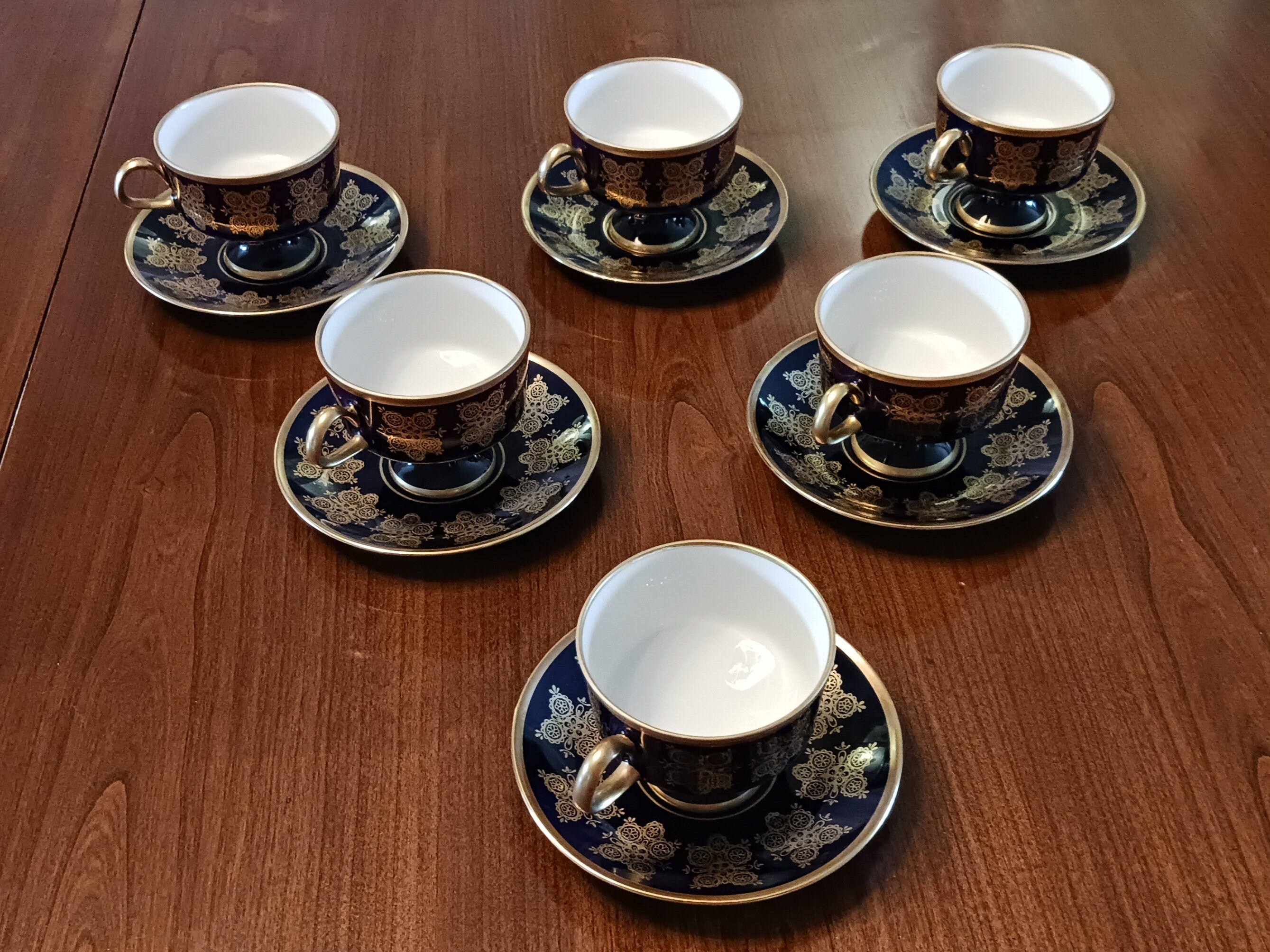 ウェジウッド = Old・Cup & Saucer & Plate = UP.Blue＆Gold