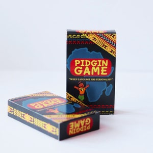 Gioco di carte PIDGIN / Gioco linguistico di ispirazione africana / Cultura dell'Africa occidentale / Stampa africana / Di proprietà nera / Divertimento notturno di gioco / Afro / Gioco di gioco